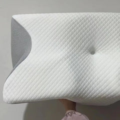 1pc Memory Foam Cervical Pillow, 2 in 1 Ergonomic Contour Orthopedic Pillow for Neck Pain, Contoured Support Pillows,Neck Pillow