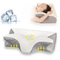 1pc Memory Foam Cervical Pillow, 2 in 1 Ergonomic Contour Orthopedic Pillow for Neck Pain, Contoured Support Pillows,Neck Pillow